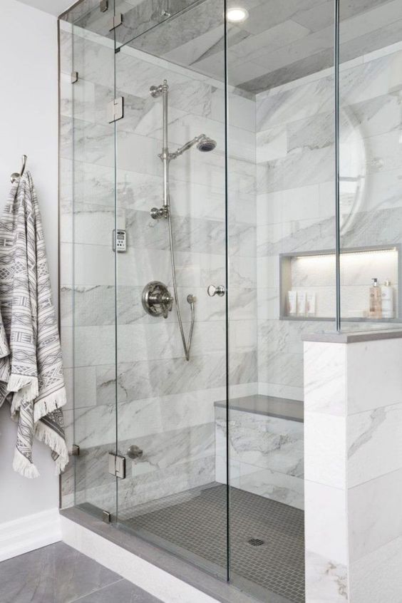 marble in shower design idea 12