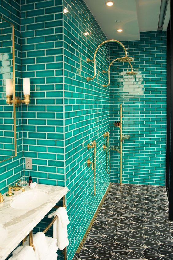 Bathroom Ideas With Gold Touches 30