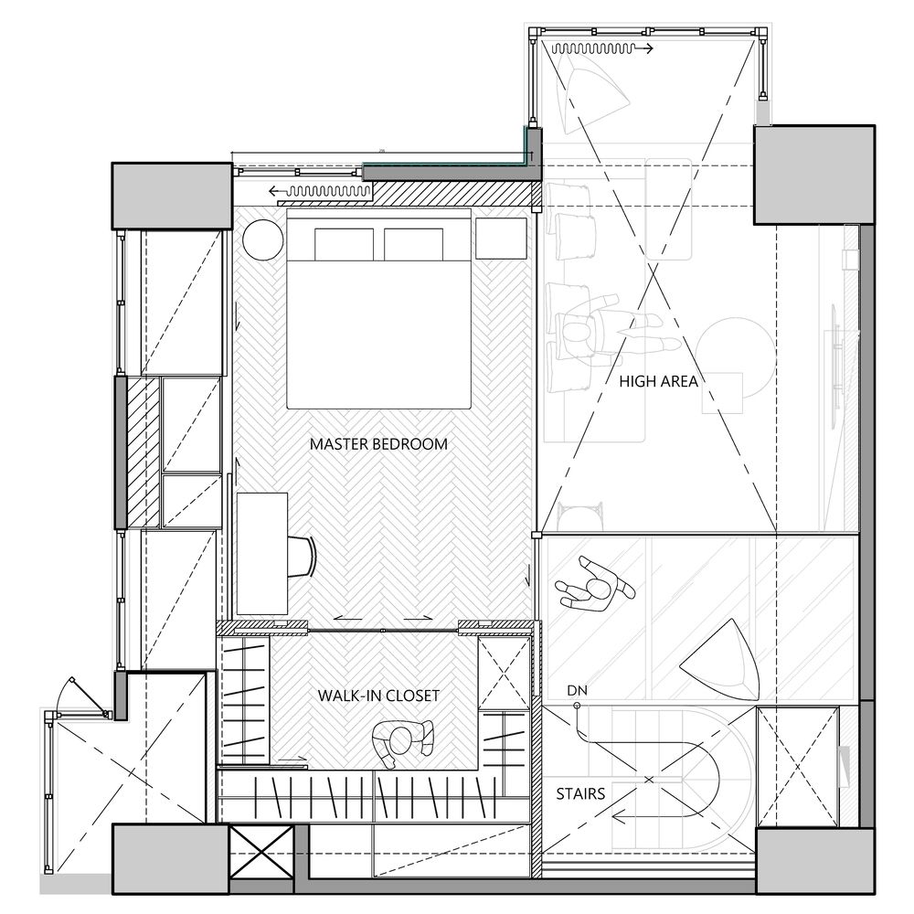 The floor plan marks the overall organization of the different spaces and the connections between them