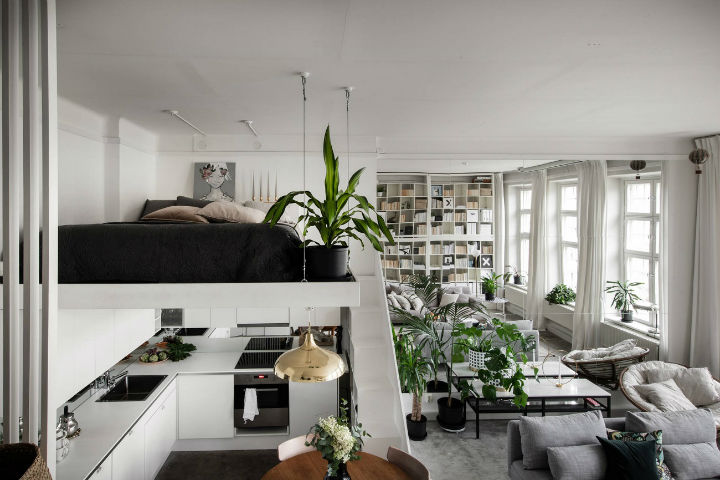 small Scandinavian loft interior design idea 5