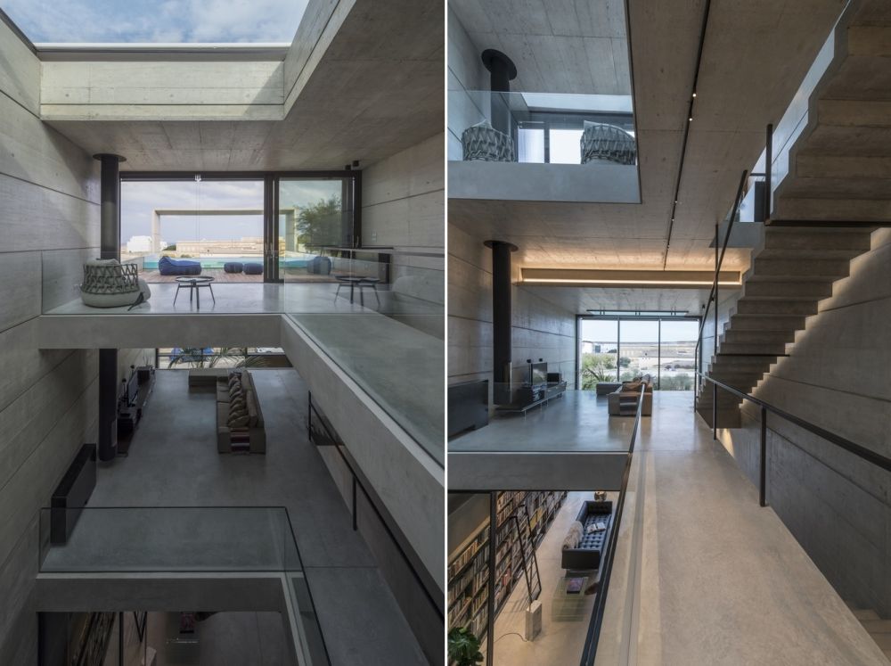 The main architectural direction follows a minimalist design with clean lines and straight angles
