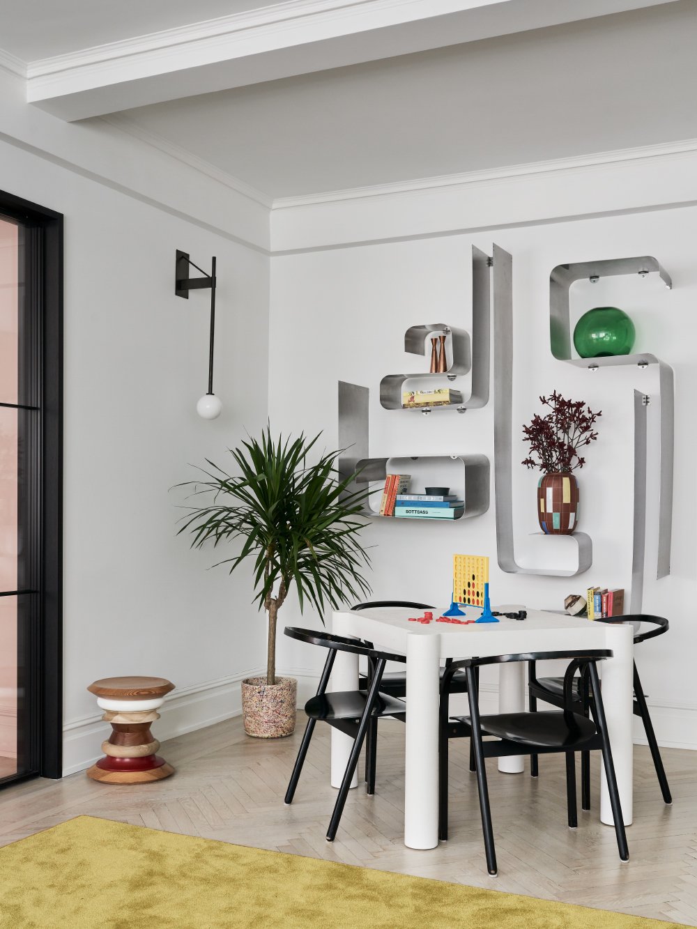 This is where a casual small table was placed, turning the area into a board game space