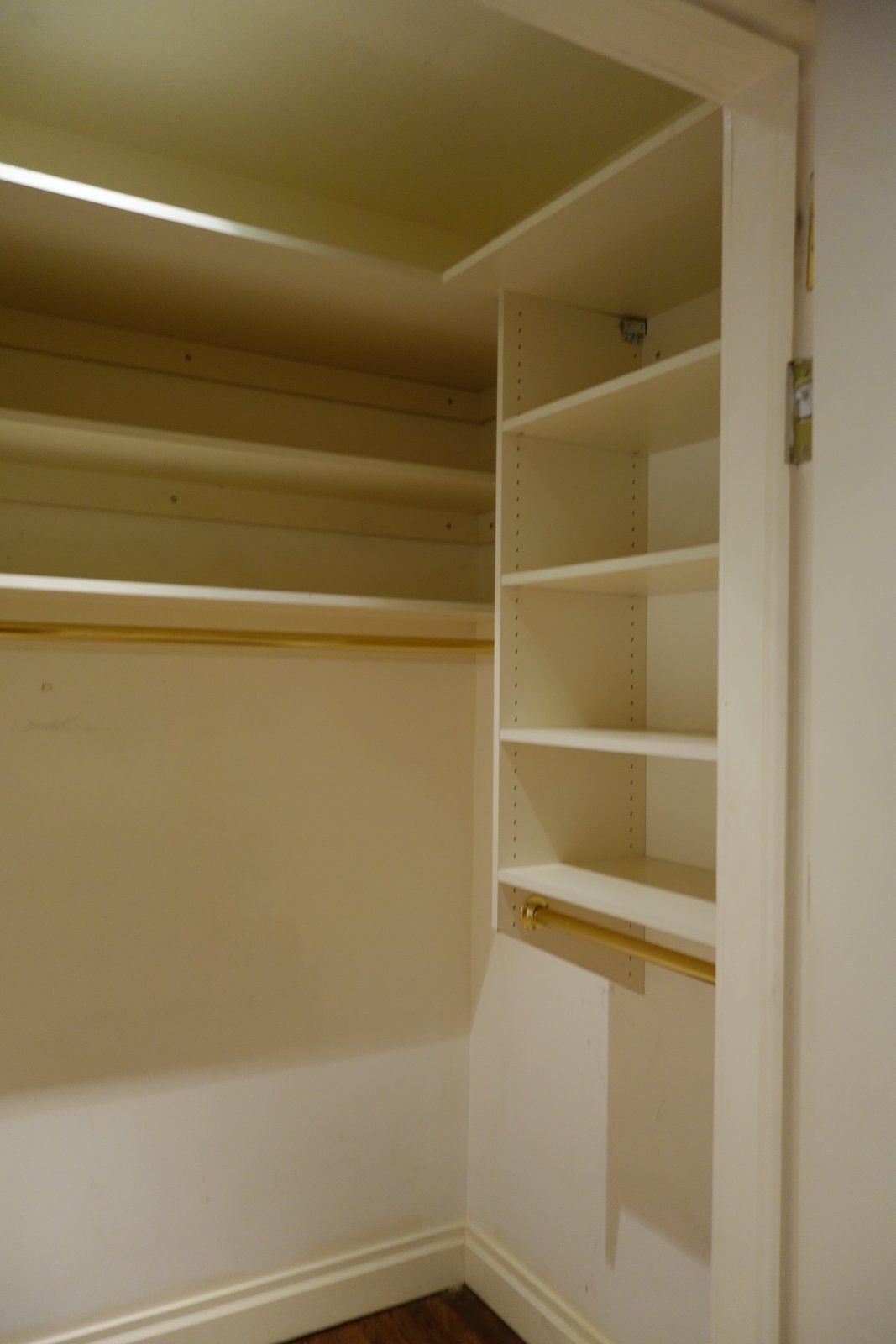 Other sections of the apartment have also been repurposed, like this closet space for example
