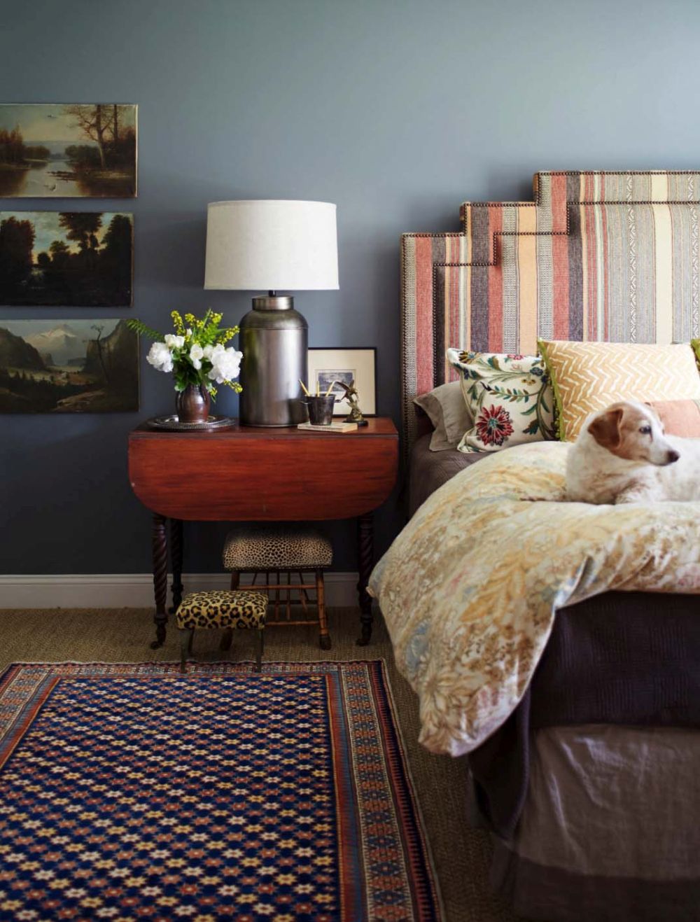 Colorful rugs and artwork give each room a special, custom appearance