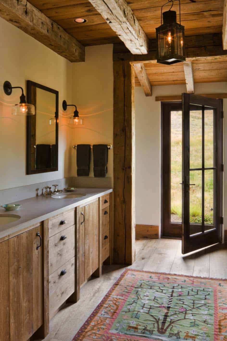 The lighting throughout the spaces is pleasant, with many of the fixtures using edison bulbs