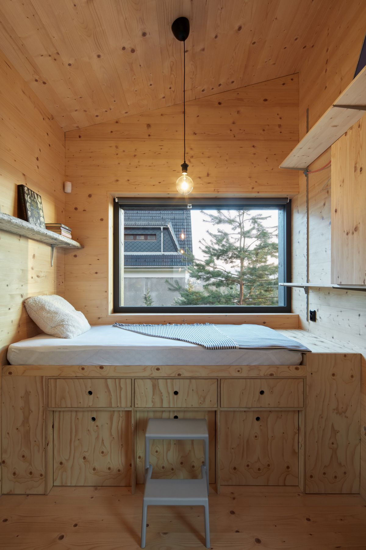 The bedrooms feature clever storage solutions which make up for the small footprint
