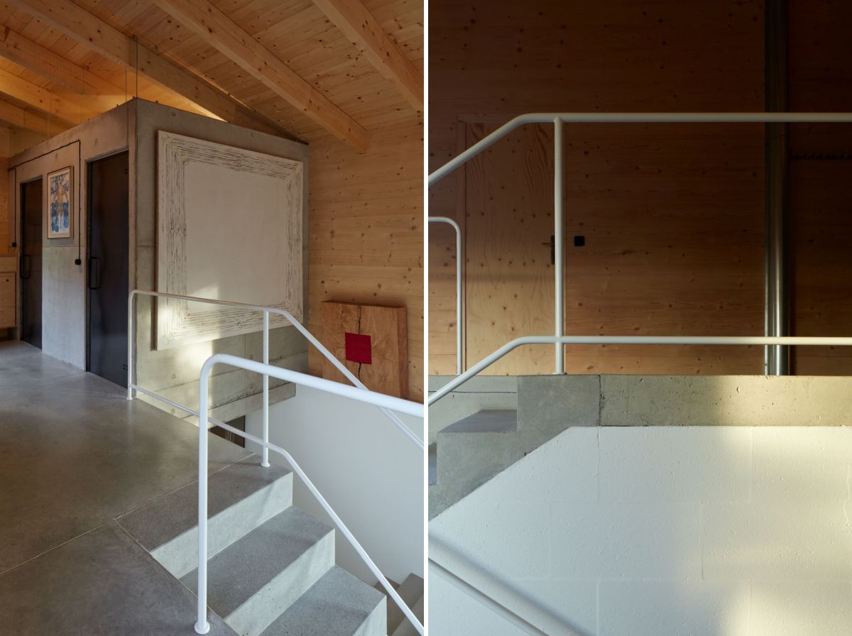 The palette of materials used throughout the project is reduced to only a few including stone, concrete and wood