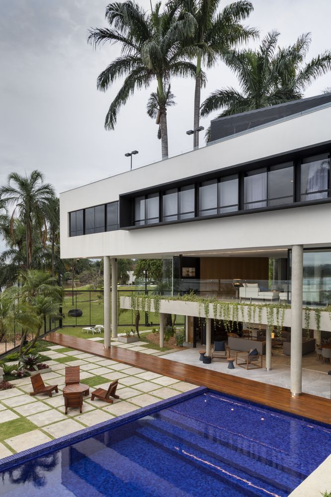 Each of the three levels has a unique identity and stands out from the rest of the house through its design