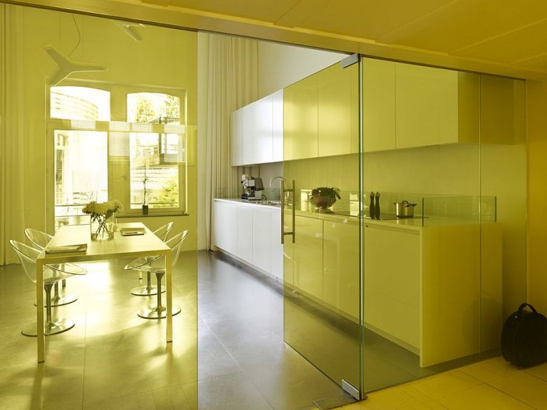Remodeled Loft Inside Old School Building in Brussels with Yellow Panache!