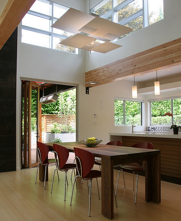 Modern Dining room with a hint of rustic charm
