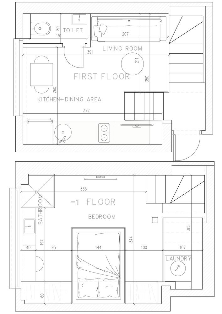 This is the plan which details how the two small floors are organized in the new design