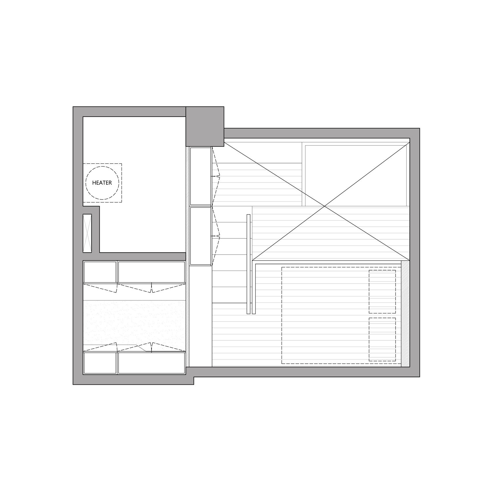 The mezzanine may be small but allows the apartment to include a queen-size bed which was previously impossible
