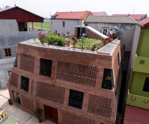 Hanoi perforated brick facade by Vietnamese studio H&P Architects