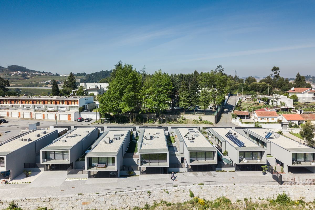 This residential development is made up of seven box-like houses