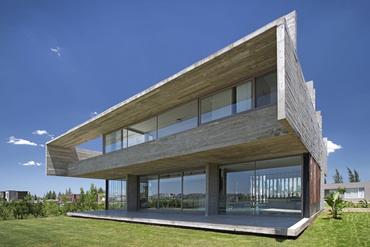 The raw concrete exterior gives the residence a lot of character