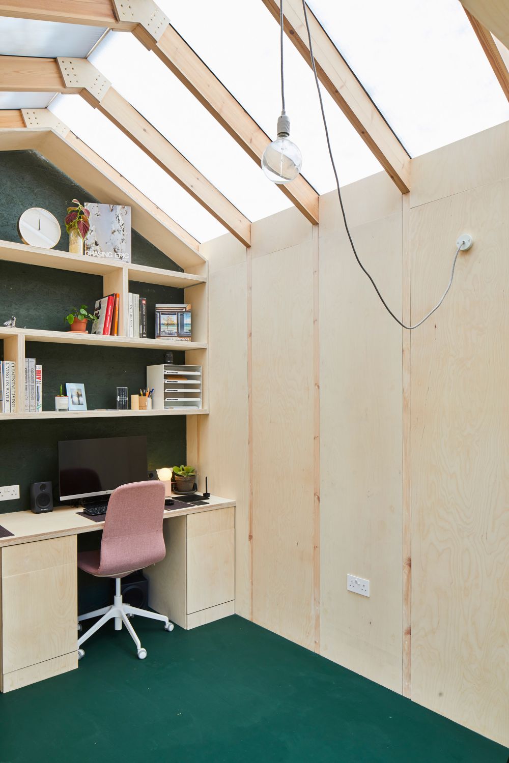 The roof lets in diffuse ambient light which gives the interior a wonderful glow
