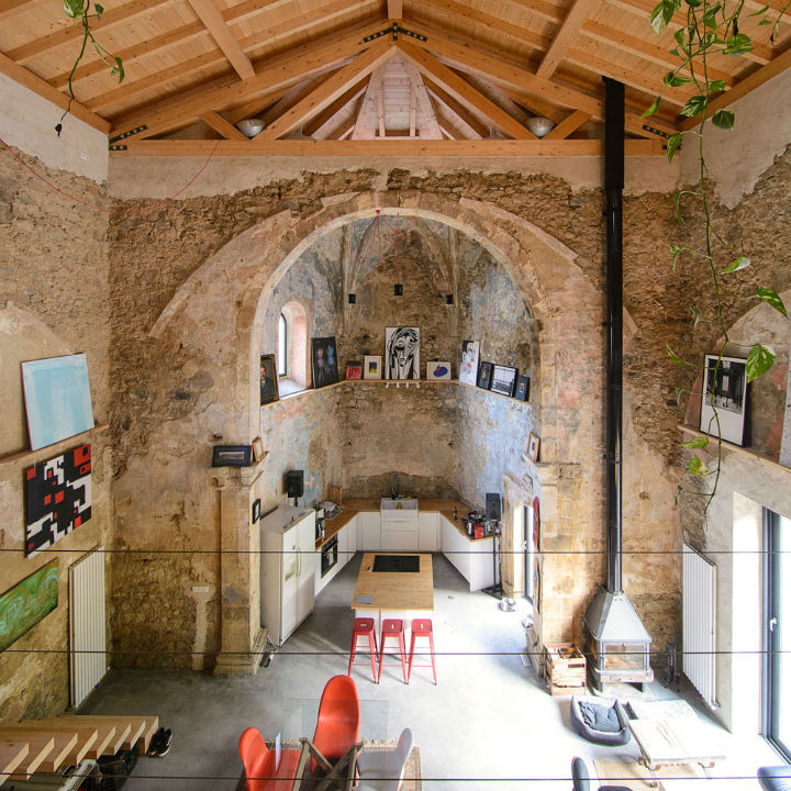 Historic Stone Church Turned Into a Functional  Modern Home