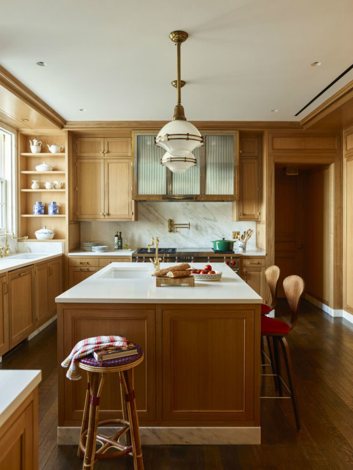 wood transitional kitchen design