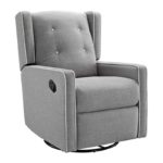 Gray Swivel Glider Recliner Chair