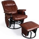 Faux Leather Glider with Ottoman