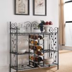 Metal Console Table Wine Rack Buffet Server