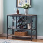 Industrial Wine Rack Table with Glass Holder