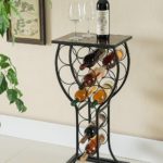 Metal with Marble Finish Top Wine Storage Organizer