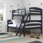 Solid Wood Bunk Beds with Ladder and Guard Rail