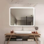 Rectangular Wall Mounted Mirror with Touch Sensor