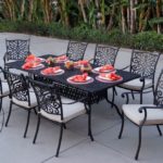 Elisabeth Cast Aluminum 9 Piece Dining Set with Seat Cushions