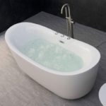 Whirlpool Water Jetted and Air Bubble Freestanding Bathtub