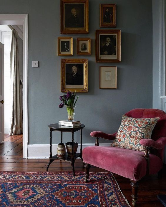 pink velvet classic armchair