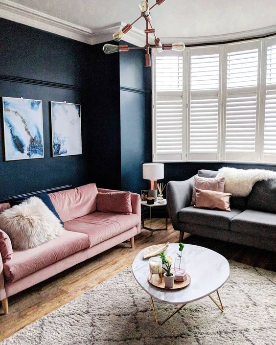 Grey and Blush Pink Living Room 2