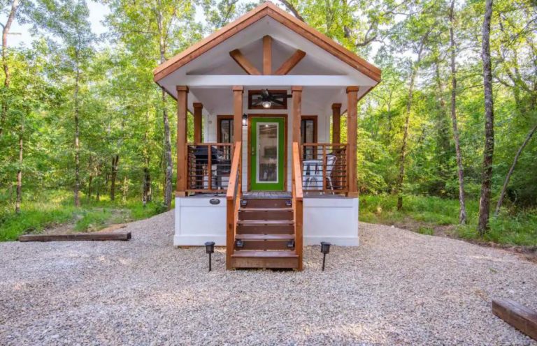 Small Studio Cabin With Two Porches And A Lovely Farmhouse Interior