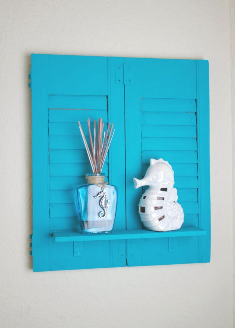 How To Build A Shelf From Wooden Window Shutters